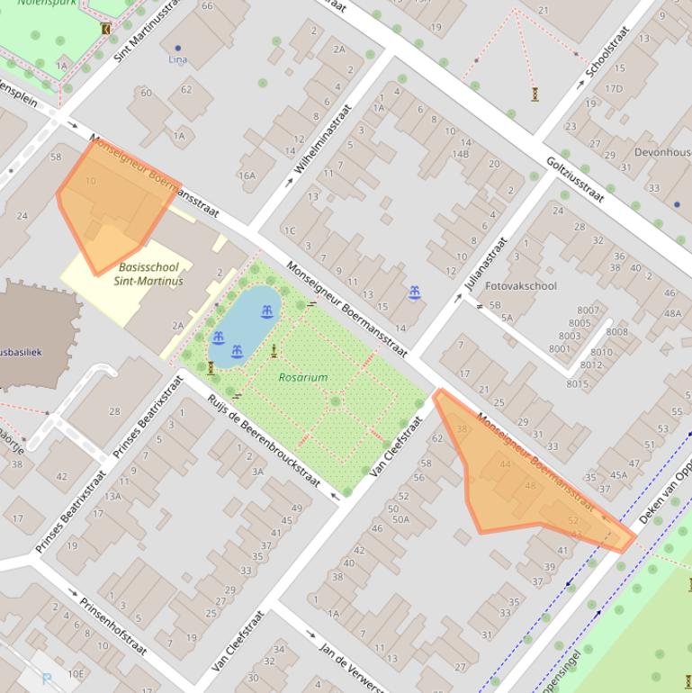 Kaart van postcodegebied 5911BB.