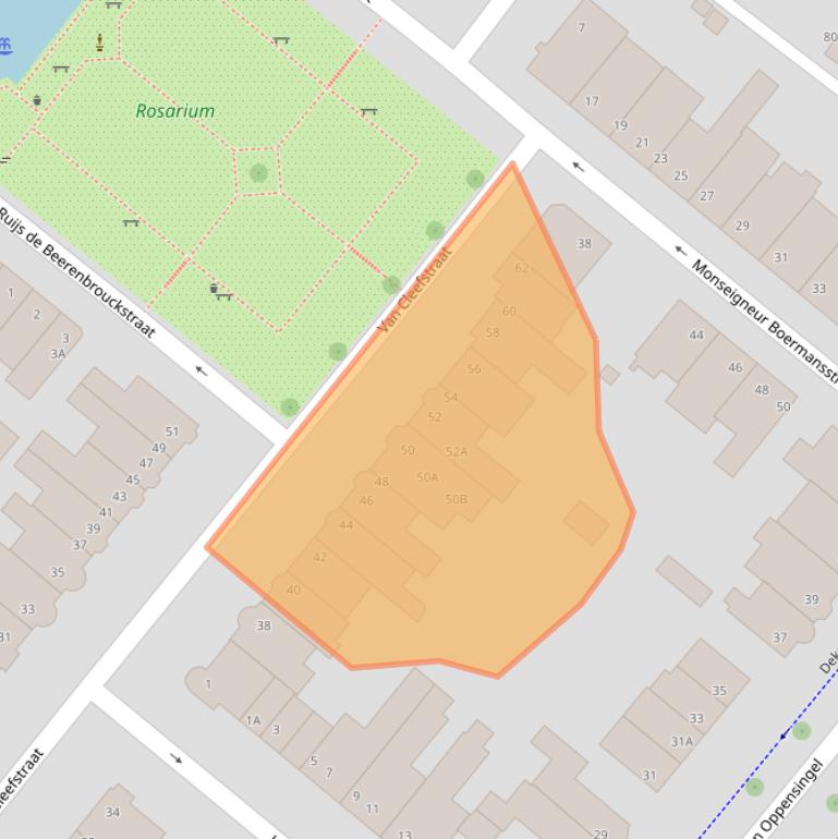 Kaart van postcodegebied 5911BH.