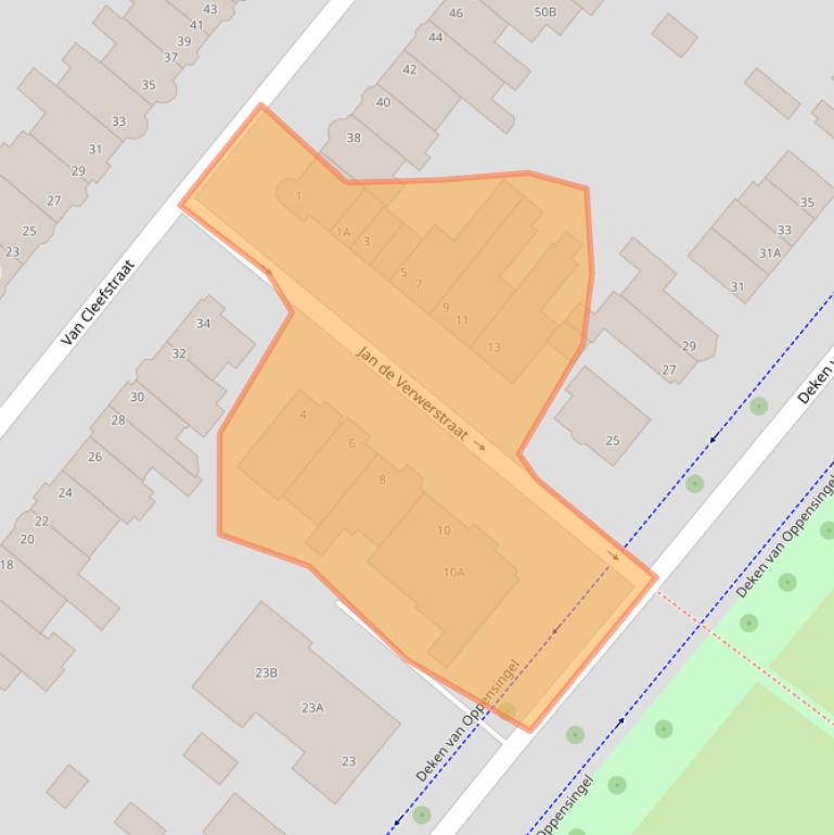 Kaart van postcodegebied 5911BJ.