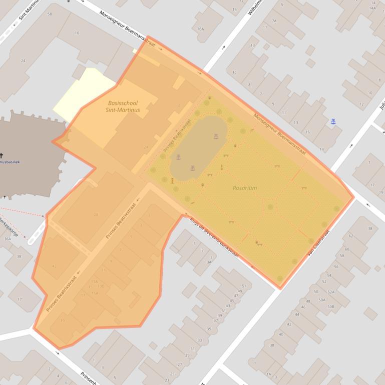 Kaart van postcodegebied 5911BM.