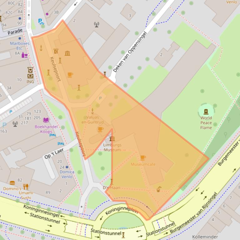Kaart van postcodegebied 5911BX.