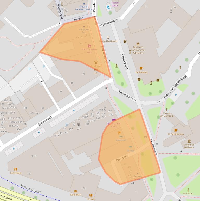 Kaart van postcodegebied 5911BZ.