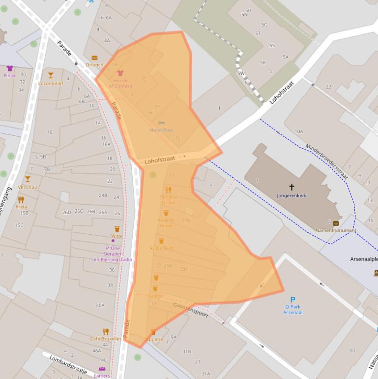 Kaart van postcodegebied 5911CA.