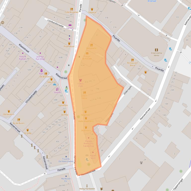 Kaart van postcodegebied 5911CB.