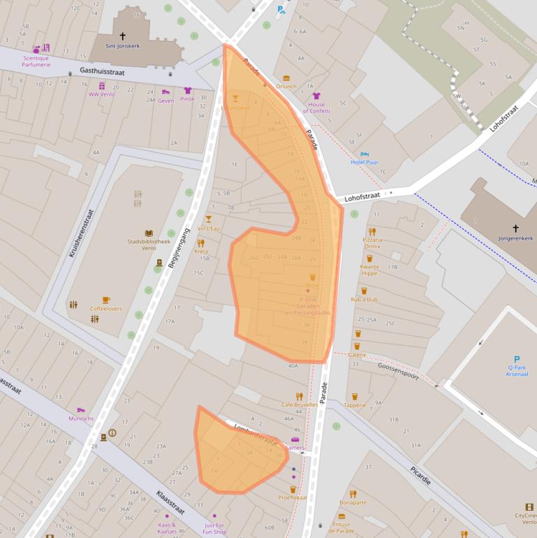 Kaart van postcodegebied 5911CC.