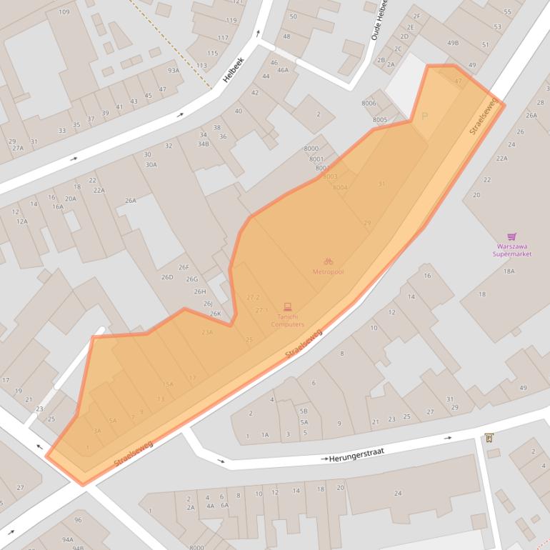 Kaart van postcodegebied 5911CL.