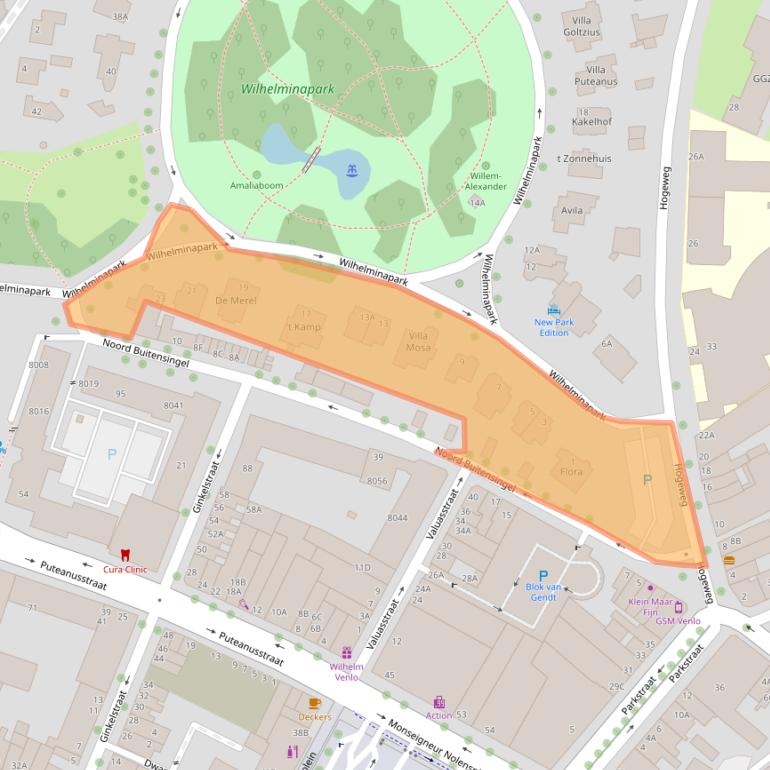 Kaart van postcodegebied 5911EC.