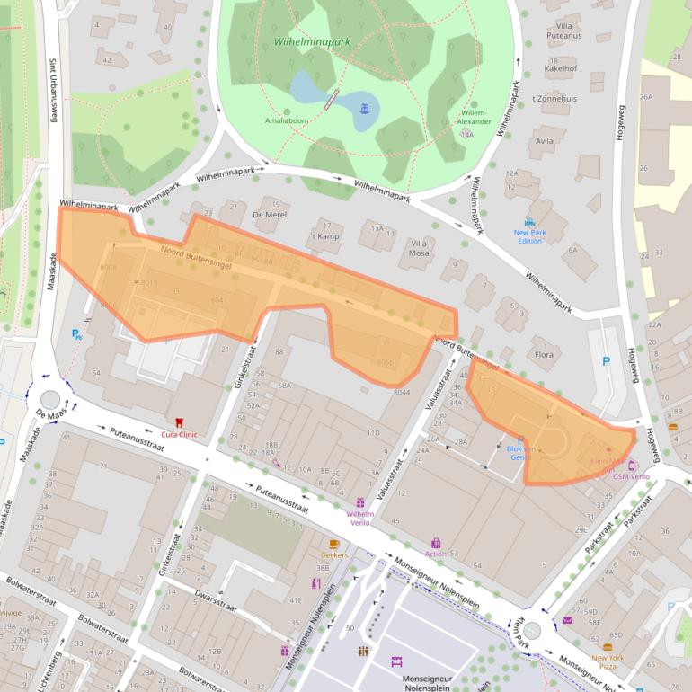 Kaart van postcodegebied 5911EL.