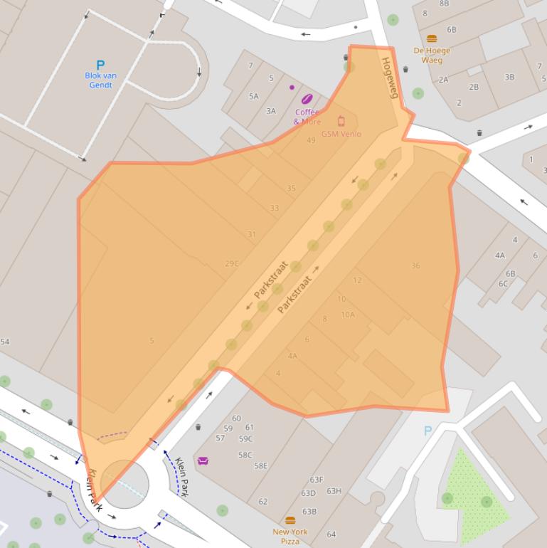 Kaart van postcodegebied 5911EM.