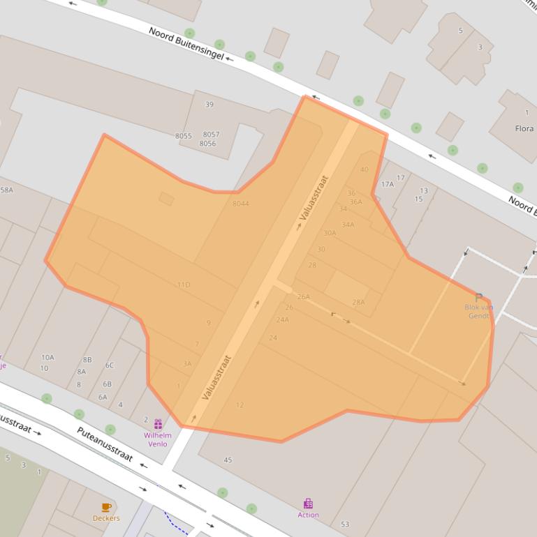 Kaart van postcodegebied 5911EN.