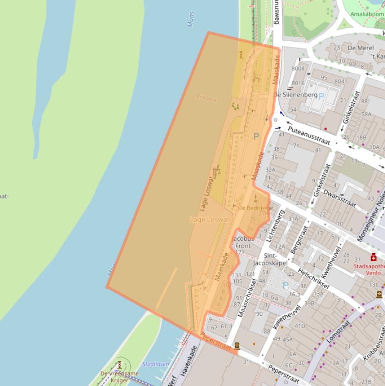 Kaart van postcodegebied 5911EW.