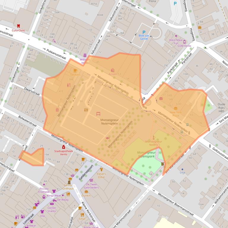 Kaart van postcodegebied 5911GG.