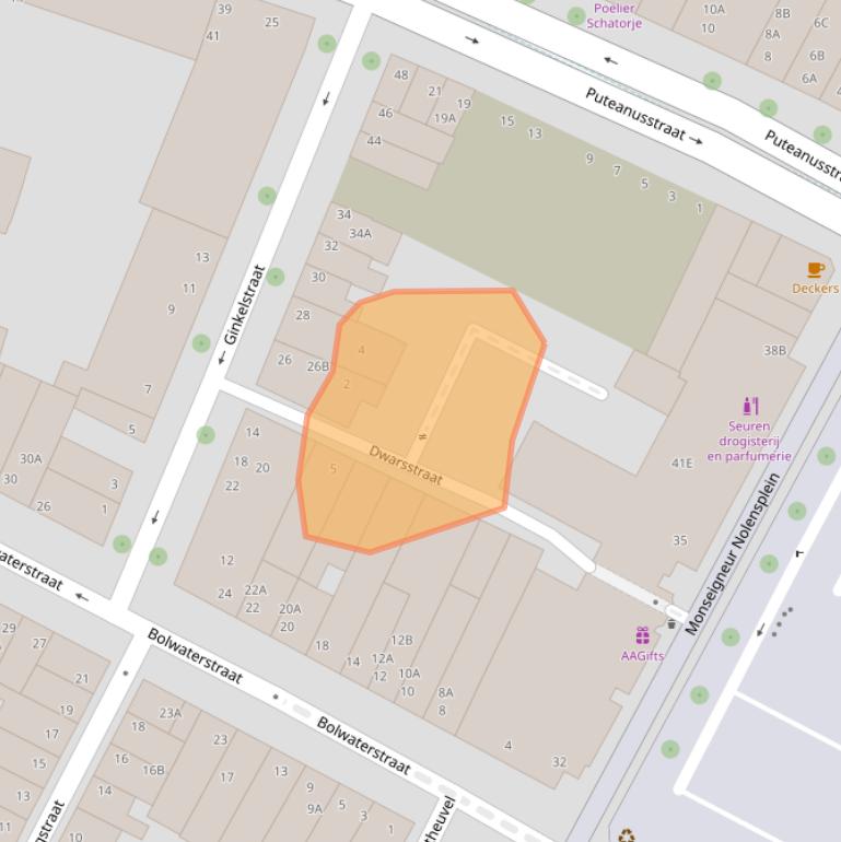 Kaart van postcodegebied 5911GH.