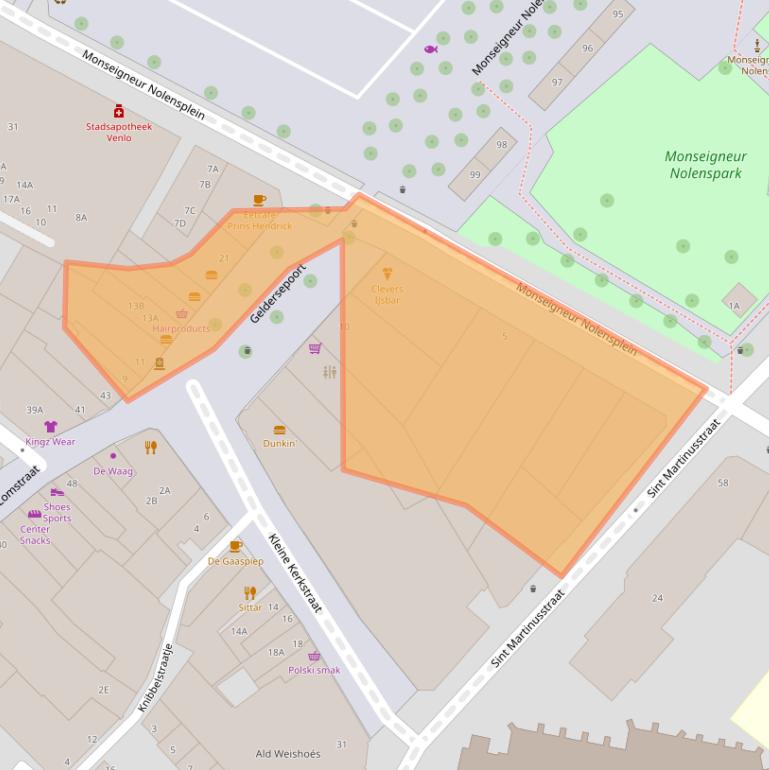 Kaart van postcodegebied 5911GJ.