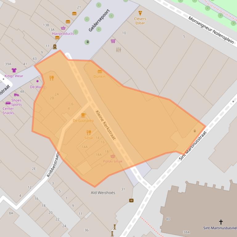 Kaart van postcodegebied 5911GK.