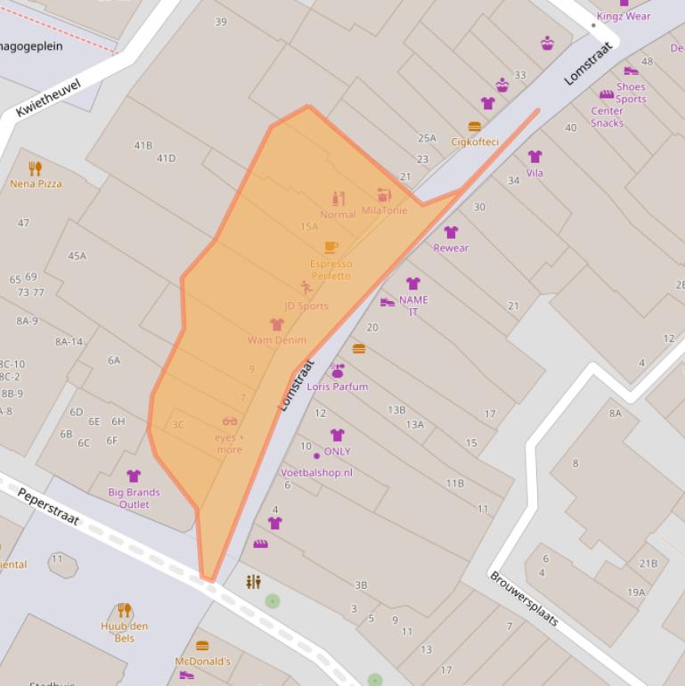 Kaart van postcodegebied 5911GL.