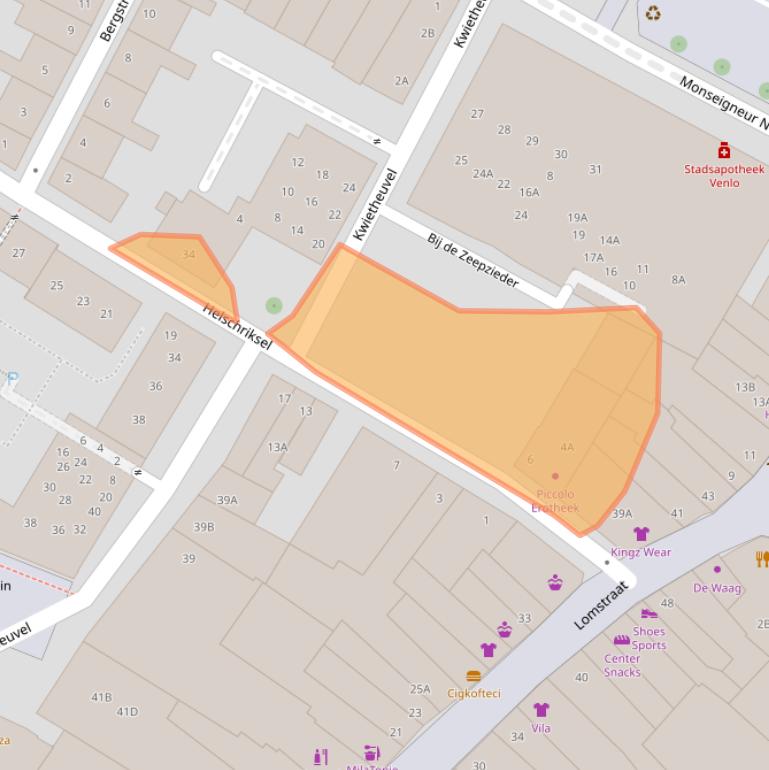 Kaart van postcodegebied 5911GS.