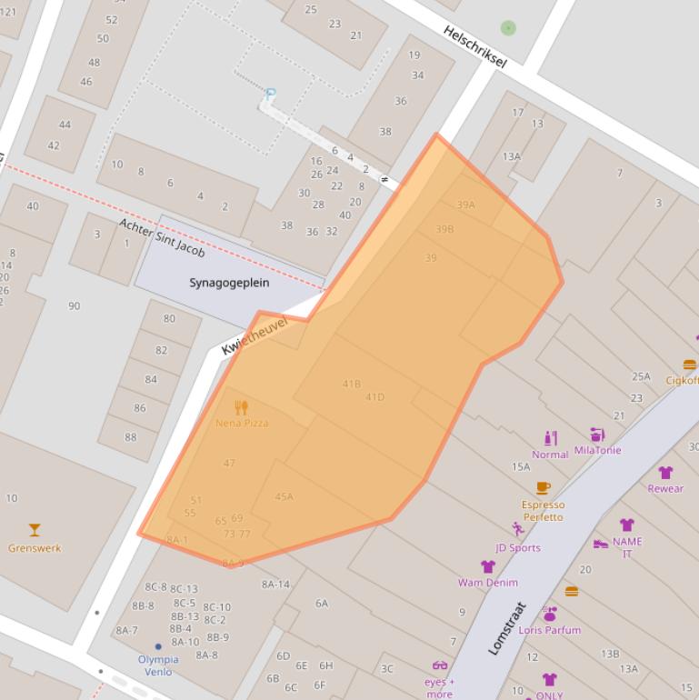 Kaart van postcodegebied 5911GT.