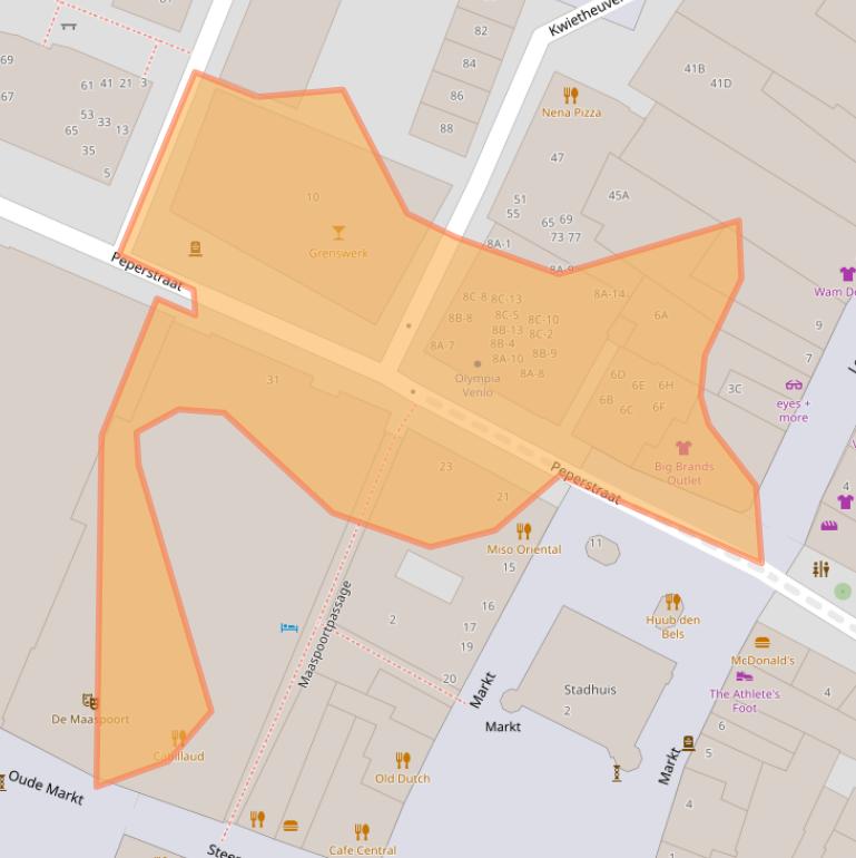 Kaart van postcodegebied 5911HA.