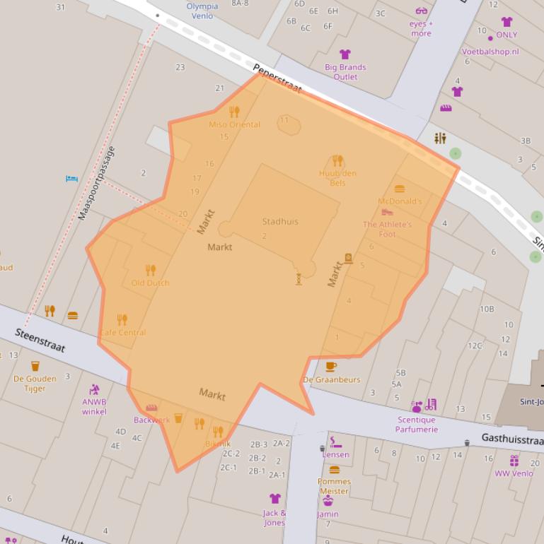 Kaart van postcodegebied 5911HD.