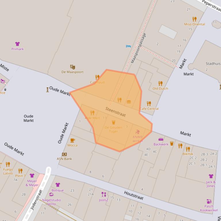 Kaart van postcodegebied 5911HE.