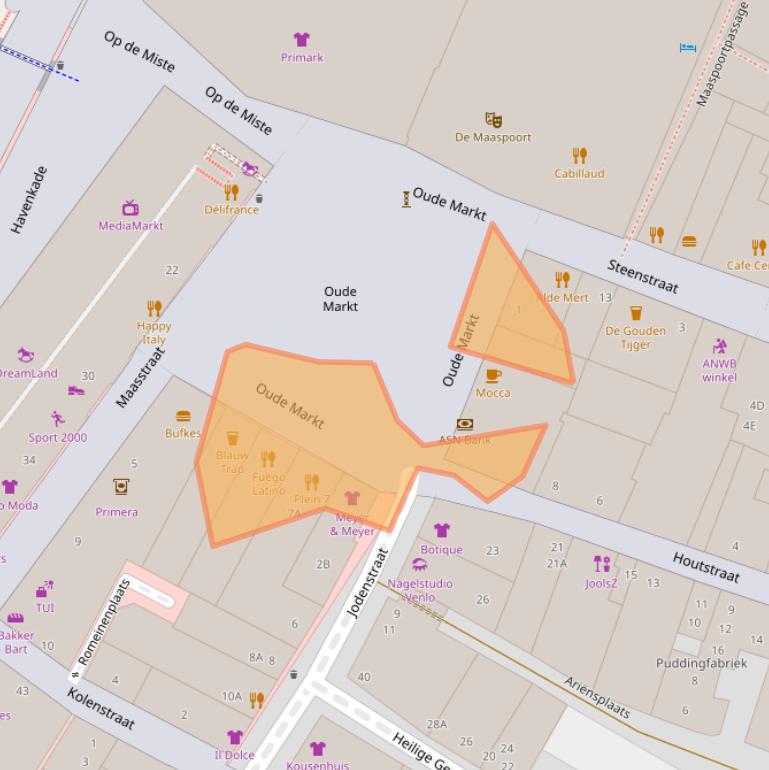 Kaart van postcodegebied 5911HG.