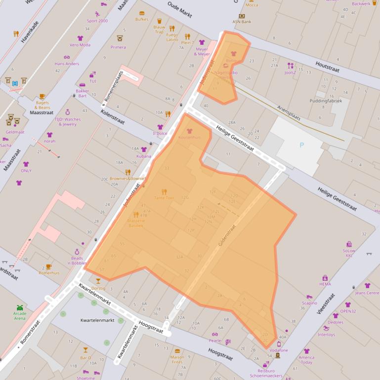 Kaart van postcodegebied 5911HJ.