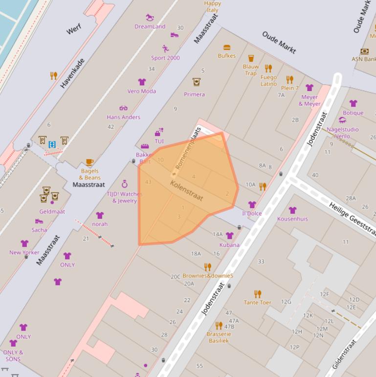 Kaart van postcodegebied 5911HL.