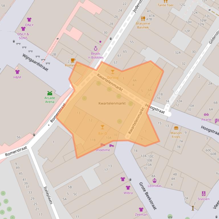 Kaart van postcodegebied 5911HZ.