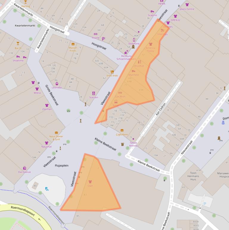 Kaart van postcodegebied 5911JD.