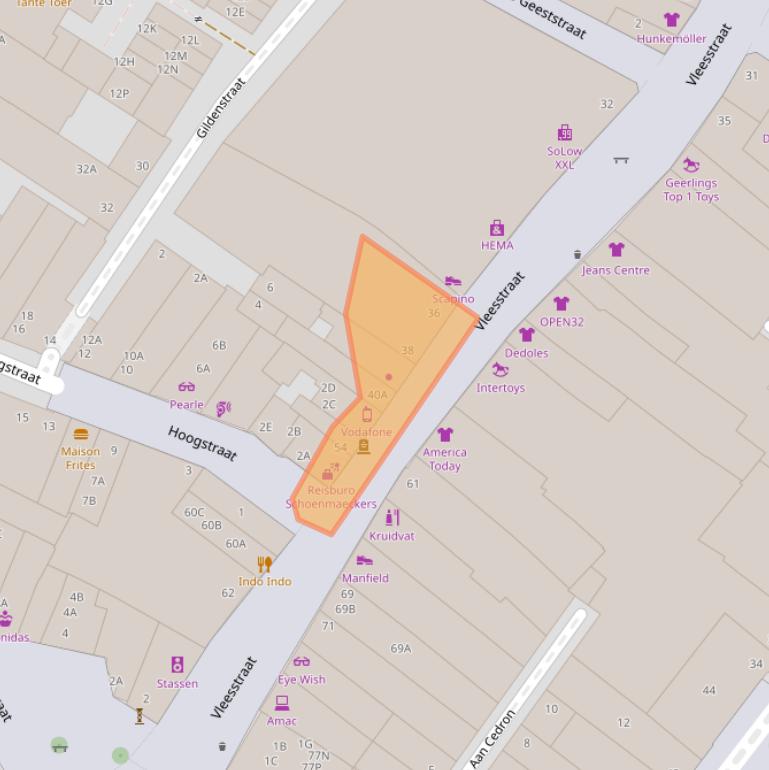 Kaart van postcodegebied 5911JG.