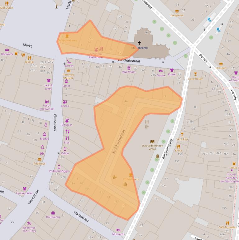 Kaart van postcodegebied 5911JJ.