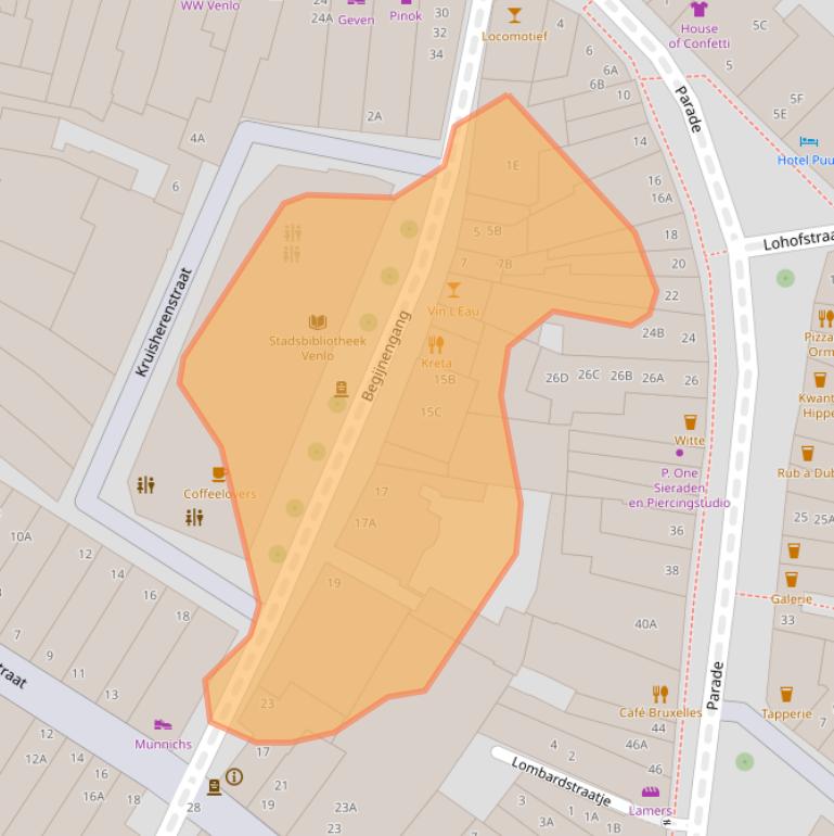 Kaart van postcodegebied 5911JL.