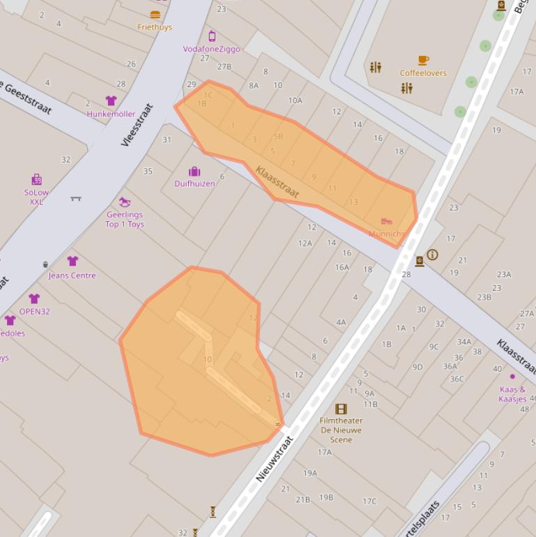 Kaart van postcodegebied 5911JM.
