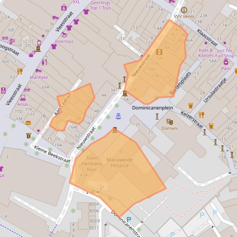 Kaart van postcodegebied 5911JS.