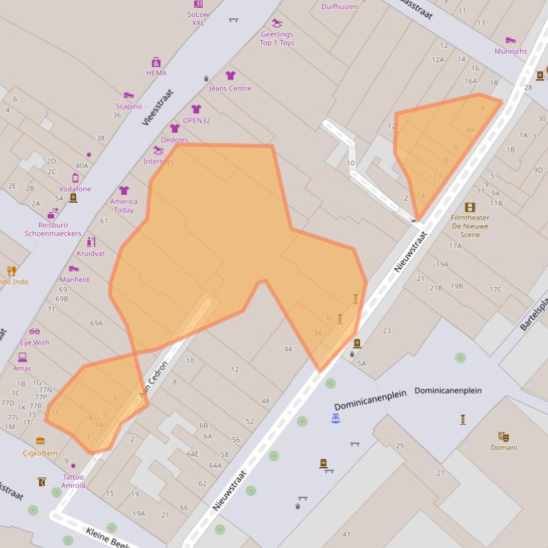 Kaart van postcodegebied 5911JT.