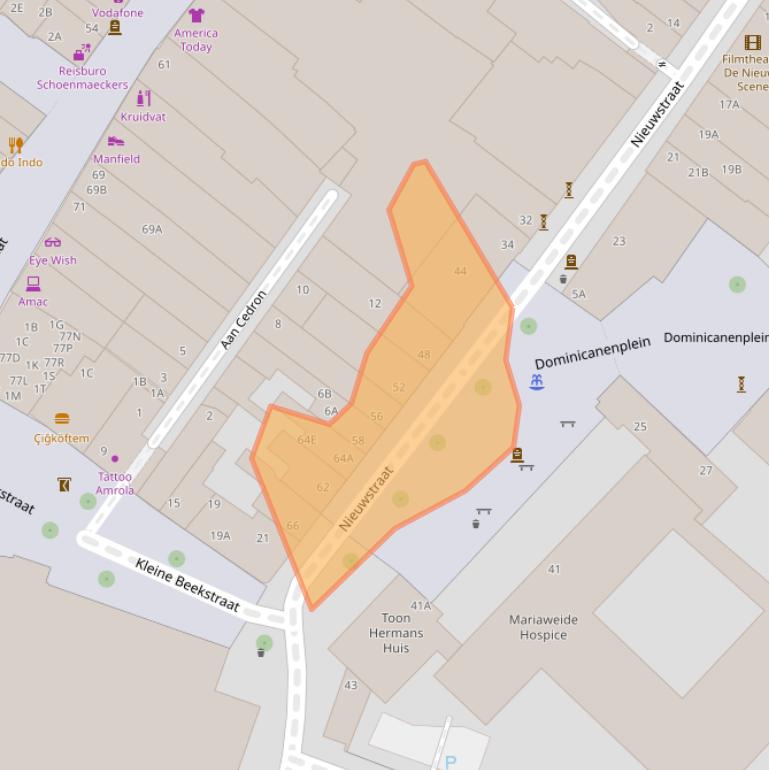 Kaart van postcodegebied 5911JV.