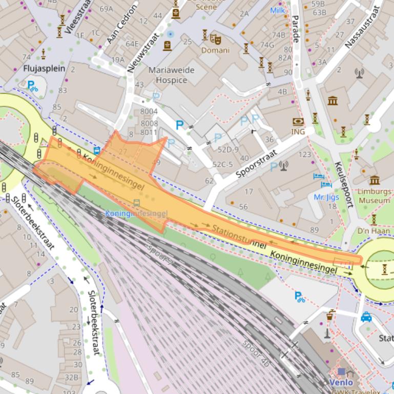 Kaart van postcodegebied 5911KC.