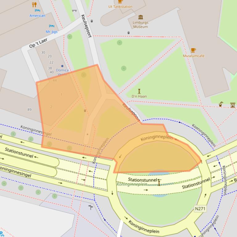 Kaart van postcodegebied 5911KK.