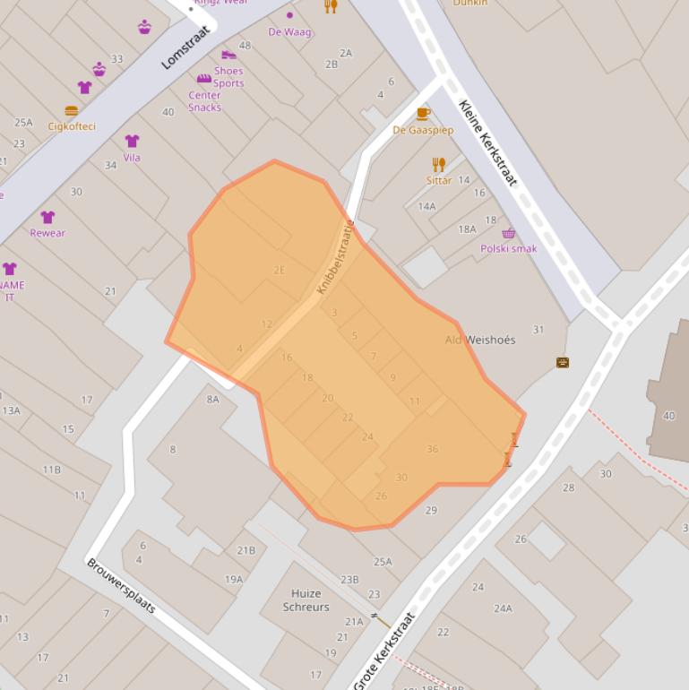 Kaart van postcodegebied 5911KM.