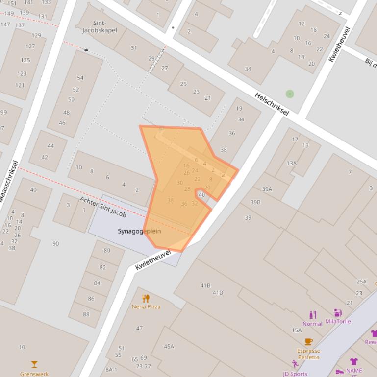 Kaart van postcodegebied 5911KW.