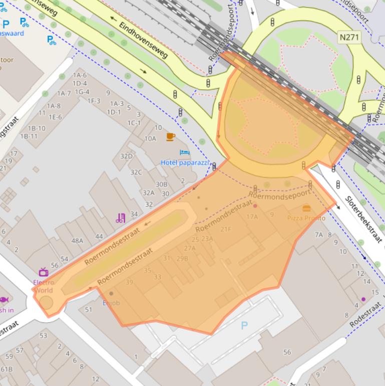 Kaart van postcodegebied 5912AH.