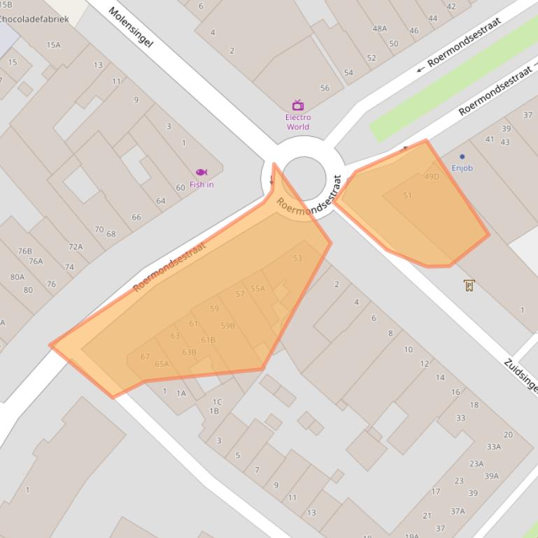 Kaart van postcodegebied 5912AJ.