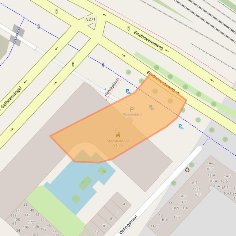 Kaart van postcodegebied 5912AT.