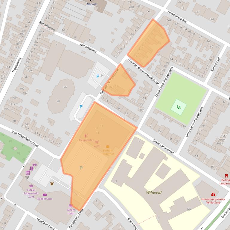 Kaart van postcodegebied 5912BS.