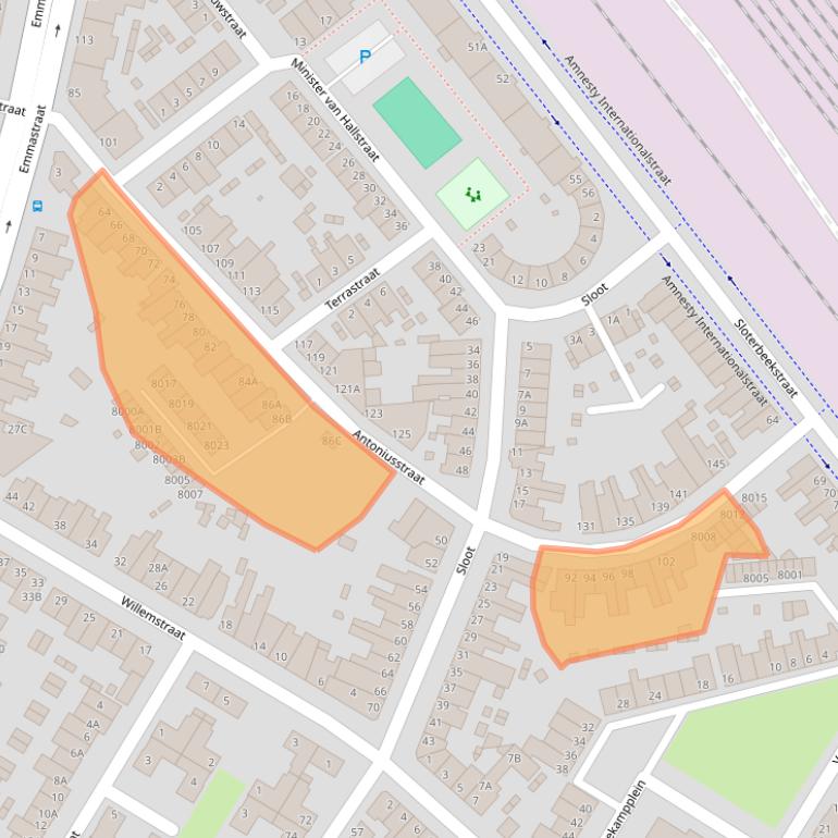 Kaart van postcodegebied 5912CL.