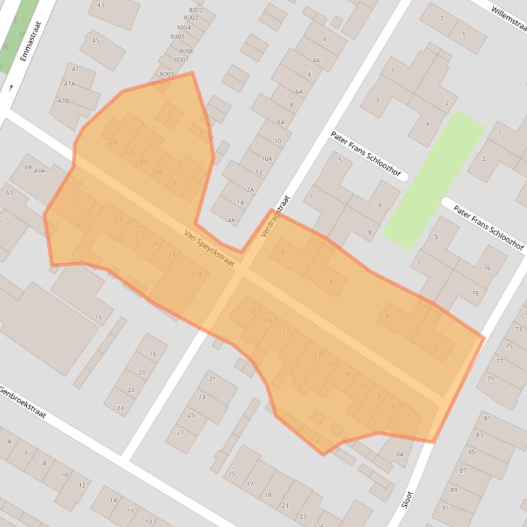 Kaart van postcodegebied 5912EL.