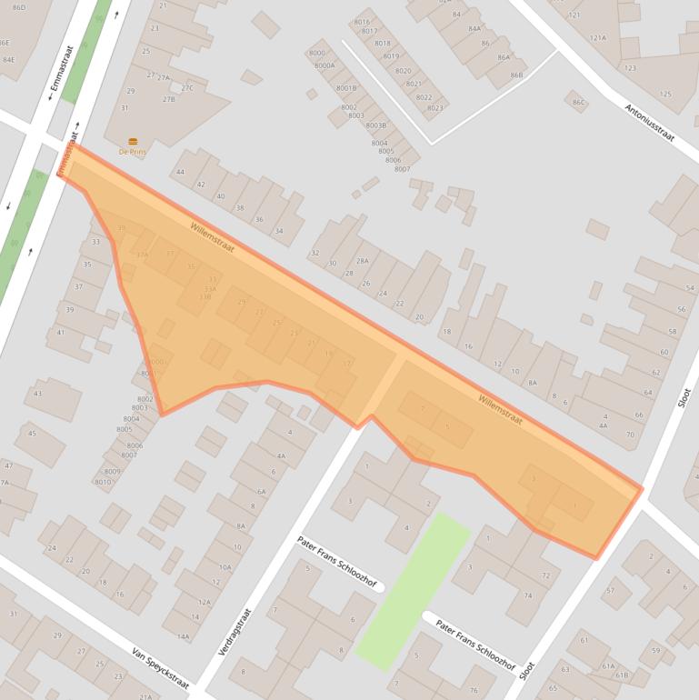 Kaart van postcodegebied 5912EN.