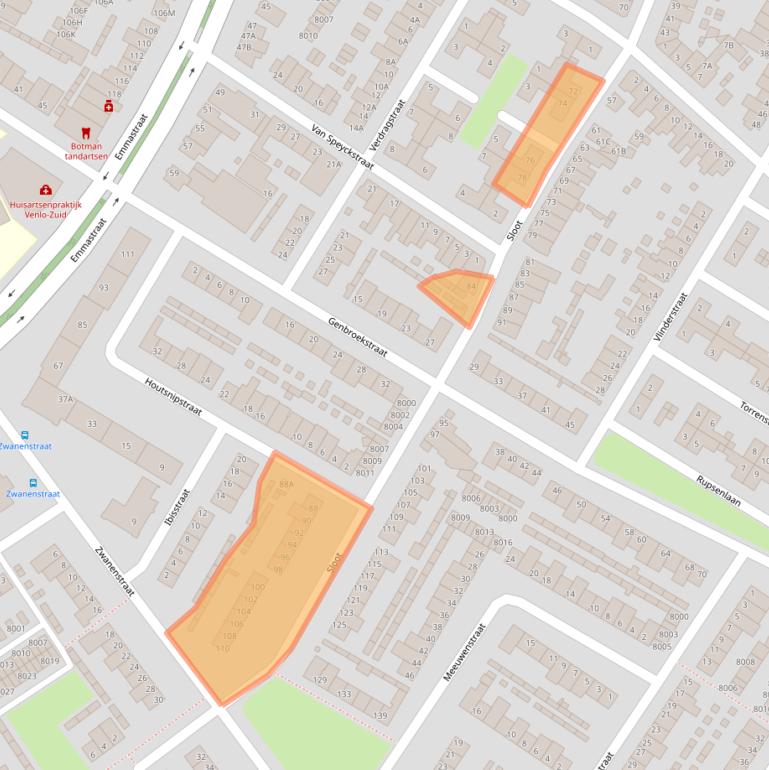 Kaart van postcodegebied 5912EX.