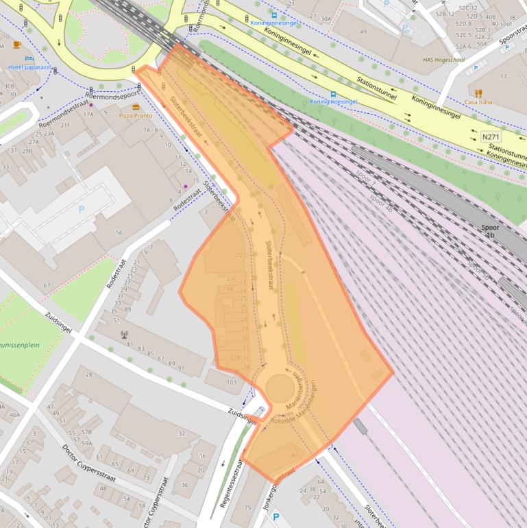 Kaart van postcodegebied 5912GT.